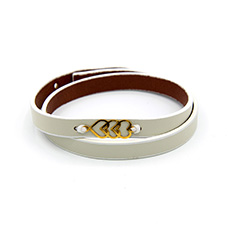 دارینا  | دستبند چرم و طلا- 2 دور رنگی -کد 0611.1.9.0.6.08