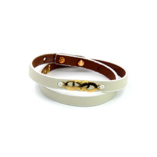 دارینا  | دستبند چرم و طلا- 2 دور رنگی -کد 0611.1.9.0.6.02