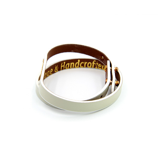 دستبند چرم و طلا- 2 دور رنگی -کد 0611.1.9.0.6.04