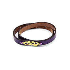 دارینا  | دستبند چرم و طلا- 2 دور رنگی -کد 0611.1.9.0.4.04