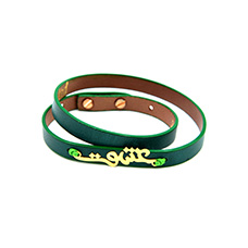 دارینا  | دستبند چرم و طلا- 2 دور رنگی -کد 0611.1.9.0.3.07