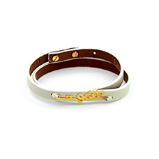 دارینا  | دستبند چرم و طلا- 2 دور رنگی -کد 0611.1.9.0.6.07